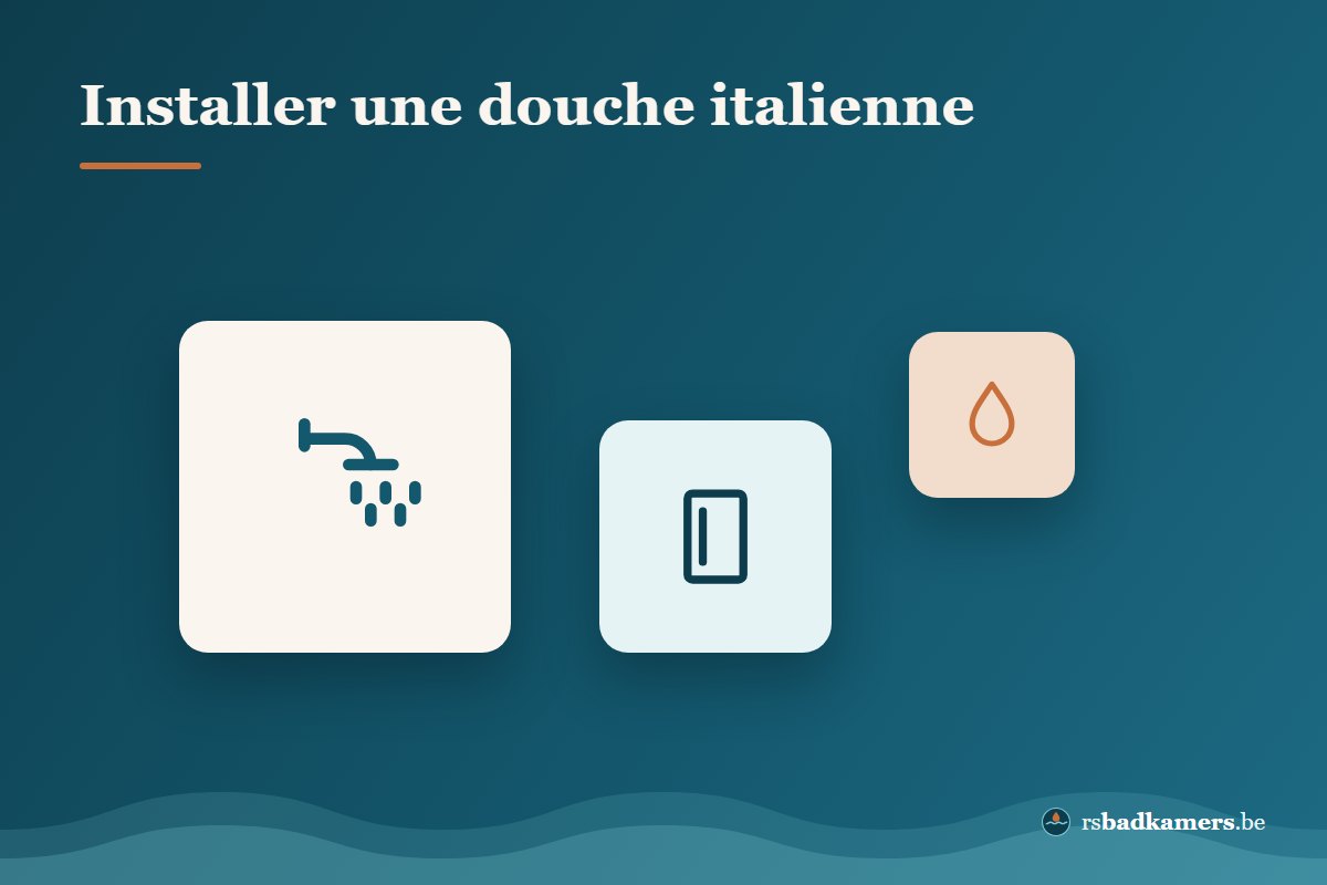 Installation d'une douche italienne avec paroi vitrée et caniveau