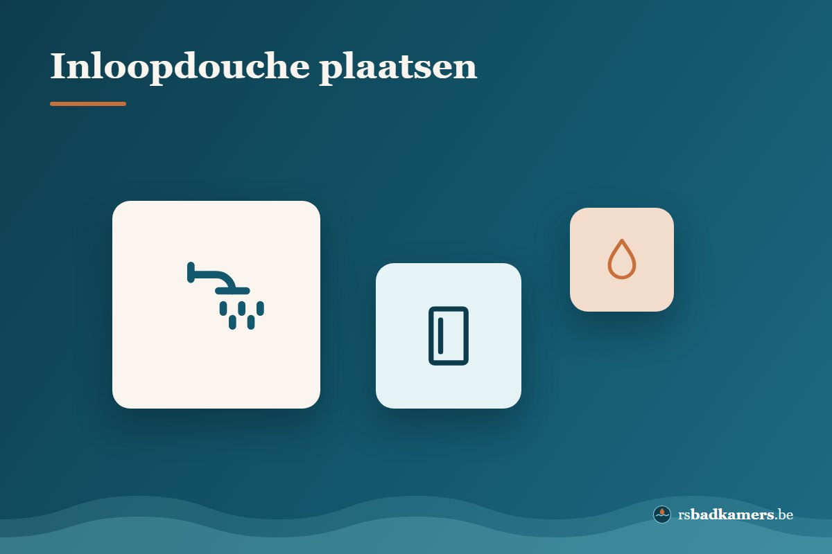 Inloopdouche plaatsen met glazen wand en douchegoot