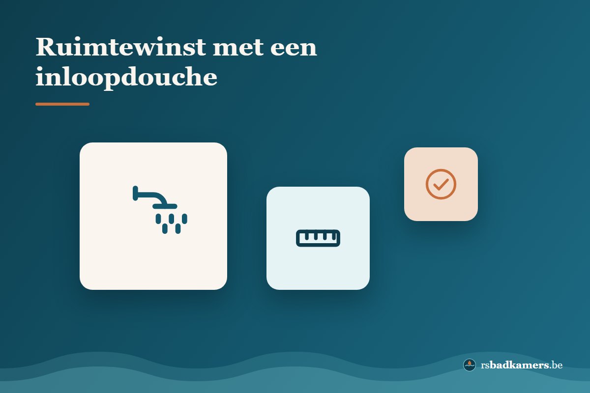 Kleine badkamer met inloopdouche, hangend toilet en zwevend meubel